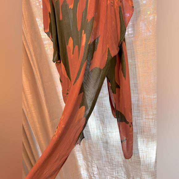 Ruggine Pink, Peach, and Green Artsy Kimino. - Picture 12 of 15